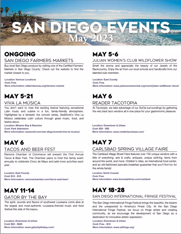 May 2023 Events Calendar