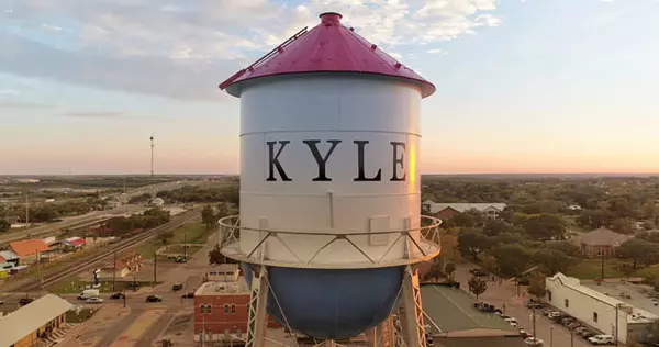 Kyle water tower close up