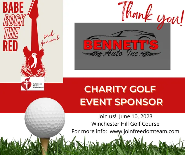 Thank you Bennett's Auto of Neenah, WI for your donation to Babe Rock the Red!,Freedom Team