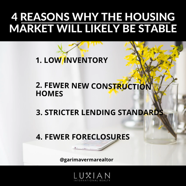 4 REASONS WHY THE HOUSE MARKET WILL LIKELY BE STABLE