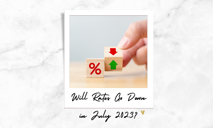 A photo of wooden blocks showing changes in mortgage rates