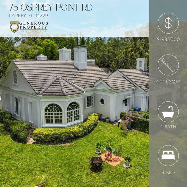 New Listing | 75 Osprey Point Rd Osprey, FL 34229,Troy Sacco