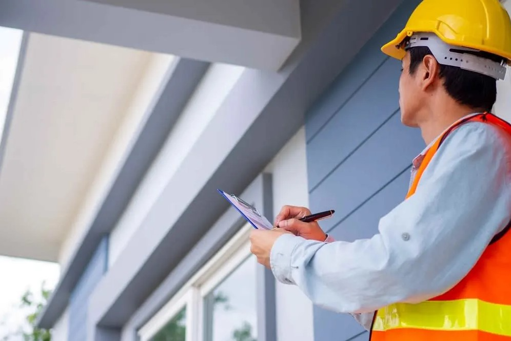 person conducting home inspection