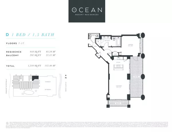 D 1 BED / 1.5 BATH