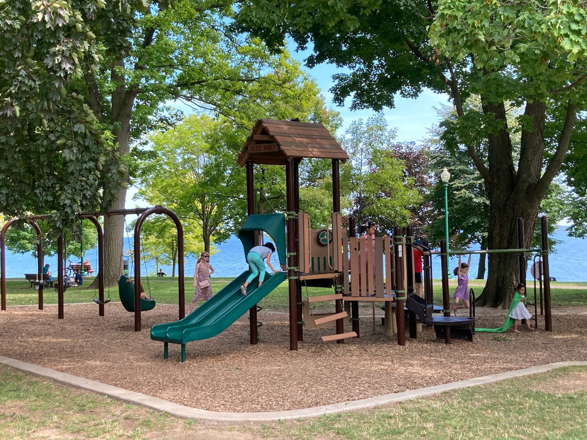 Children playing at a playground.