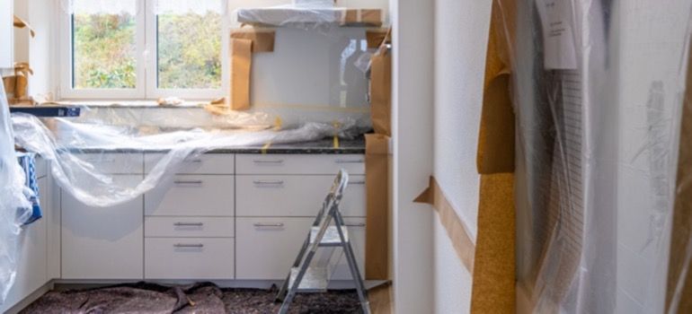 A kitchen during a renovation to add value to your home