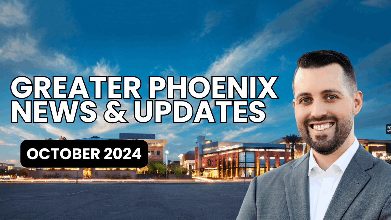 Greater Phoenix October 2024 News & Updates featuring Scottsdale Quarter’s redevelopment with new dining and retail experiences, the opening of Lou Malnati’s Pizzeria in Surprise, Peoria’s approval of the North Gateway Master Plan and $2 billion semiconductor facility, and the upcoming Carefree Quarter retail center. Stay informed about key developments shaping the region's growth and real estate opportunities.