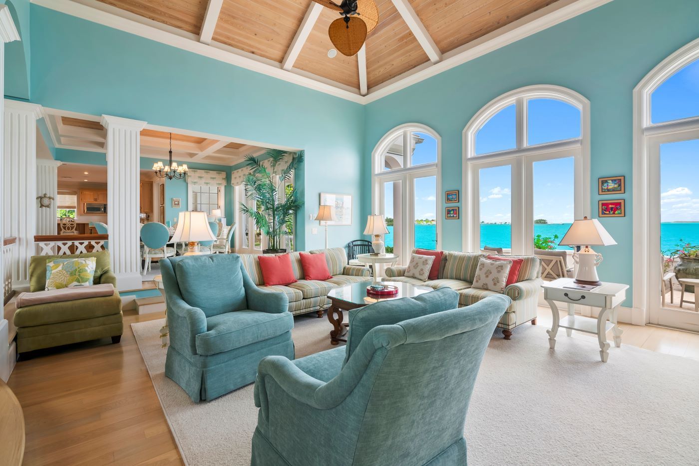 Living room with ocean views