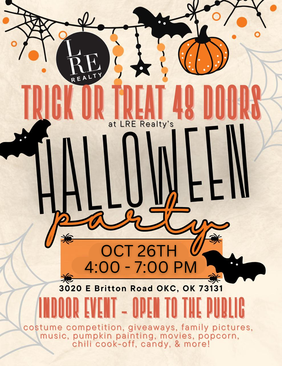 LRE Realty Halloween Flyer
