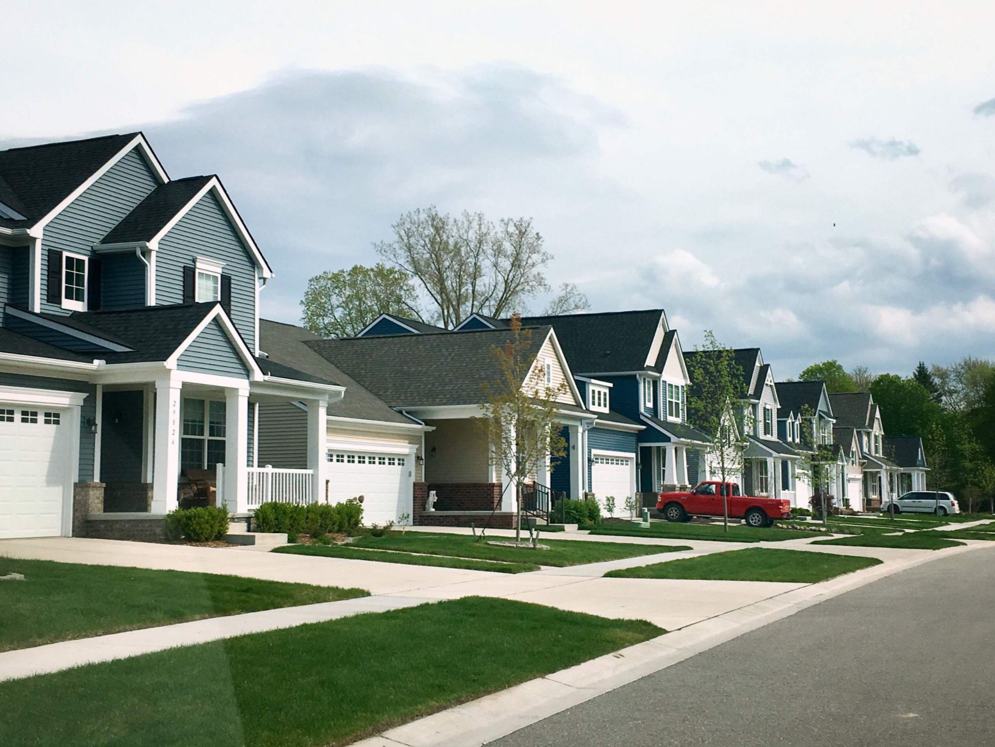 Homes in a residential neighborhood
