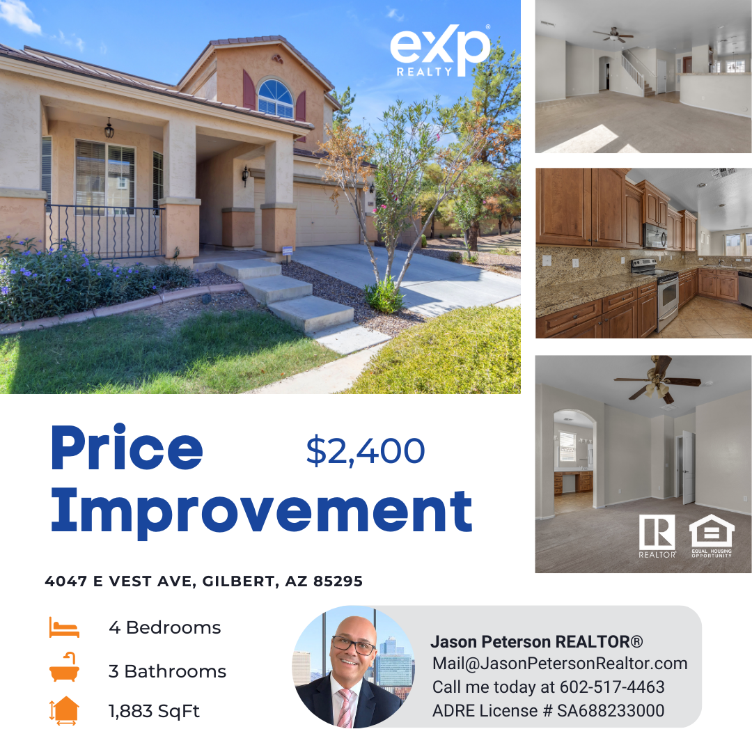 PRICE IMPROVEMENT: 4047 E Vest Ave, Gilbert, AZ 85295 (Willows)