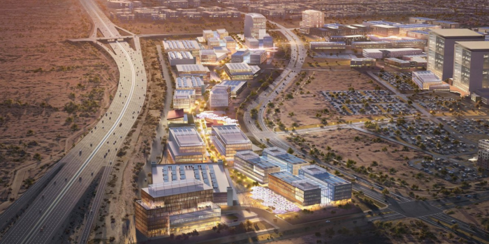 Aerial view of Arizona healthcare district, showcasing world-class medical facilities like Mayo Clinic, known for its advanced healthcare services, cutting-edge medical research, and comprehensive treatment options, making Arizona a top choice for quality healthcare.