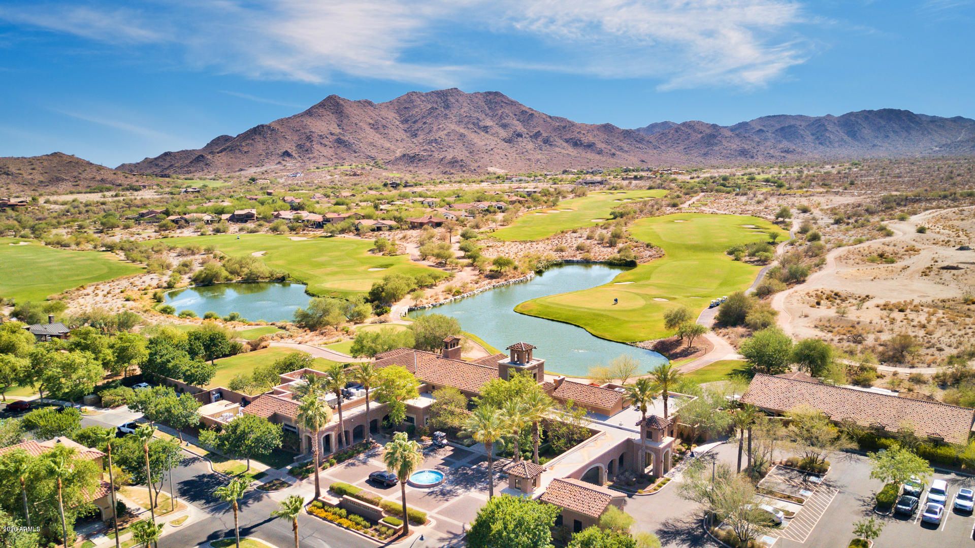 Aerial View of Verrado Golf Course Near Canyon Views Community in Litchfield Park, AZ - Scenic Mountain Views and Lush Green Fairways Just Minutes Away