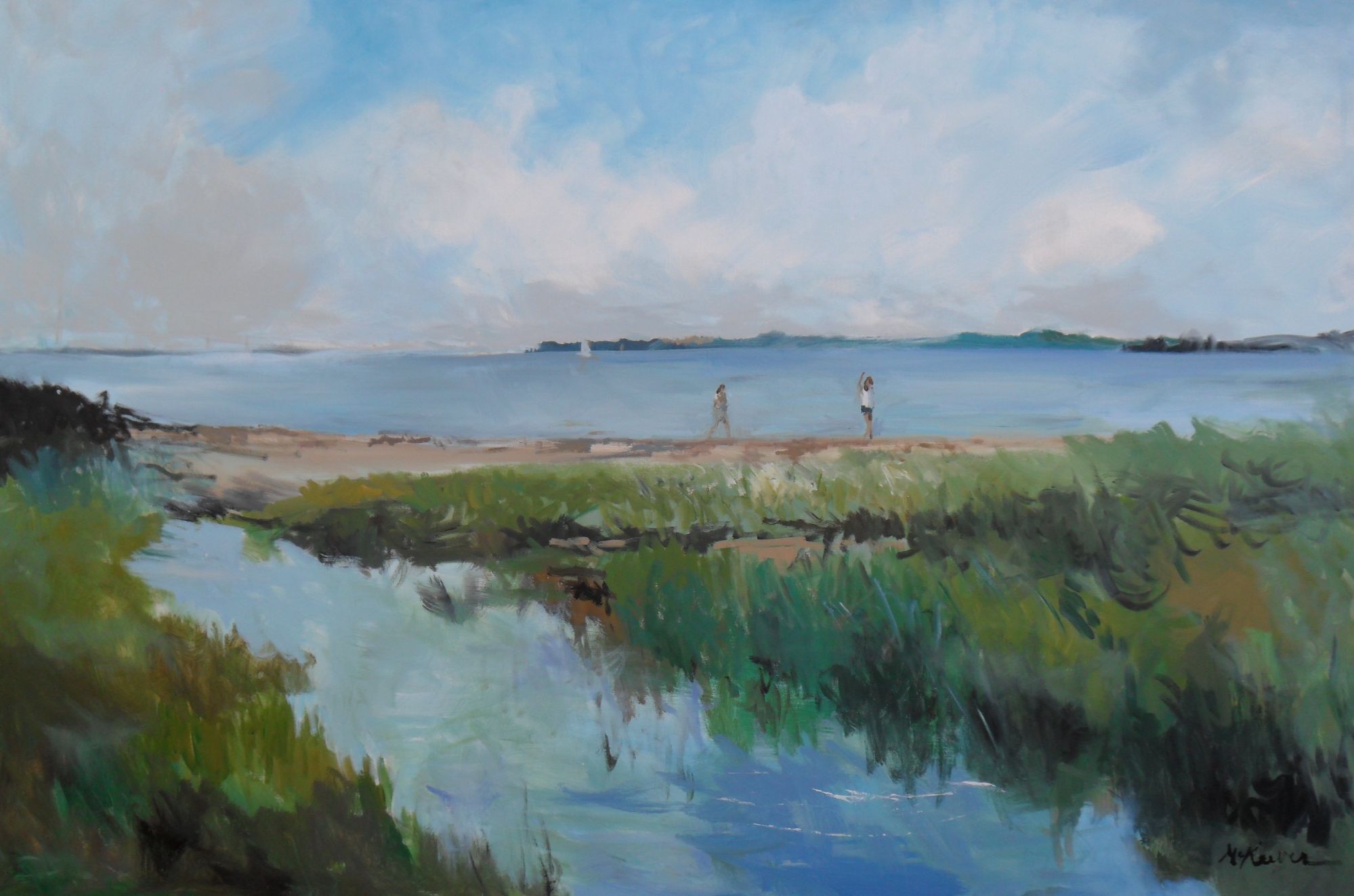 Marsh Beach Oil Painting