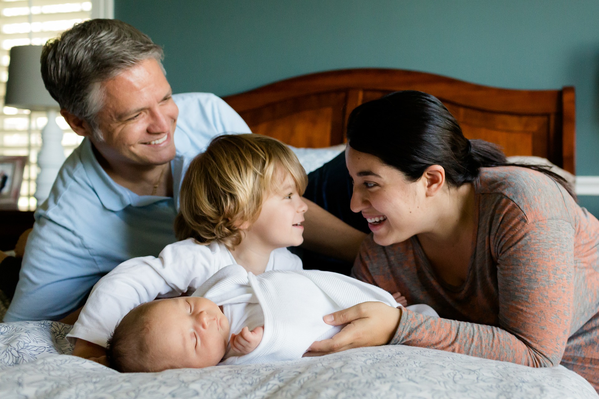 Happy diverse family