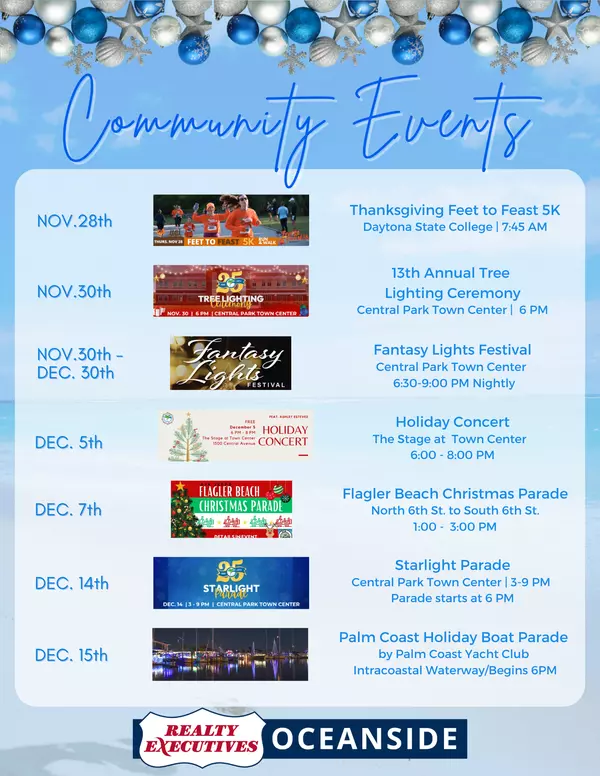 Upcoming Community Holiday Events!,Realty Executives Oceanside