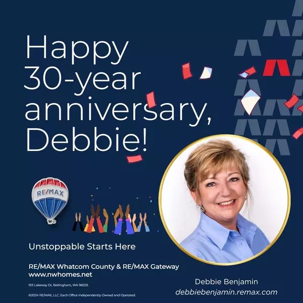 Cheers to 30 years with RE/MAX! - Debbie Benjamin 