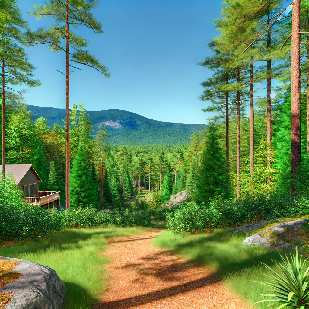 scenic hiking trail in Dahlonega, Georgia, surrounded by lush forests and mountain views