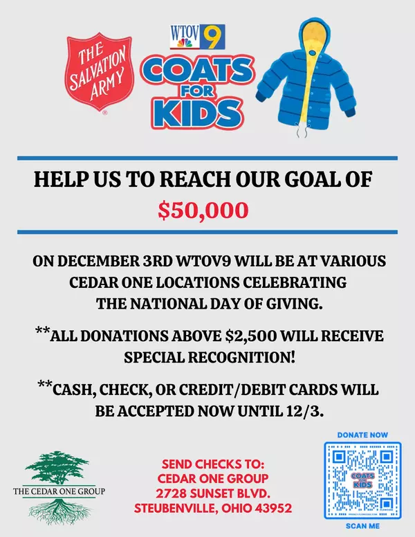 feature image of Coats for Kids - Cedar One Group partnering with Salvation Army &amp; WTOV9