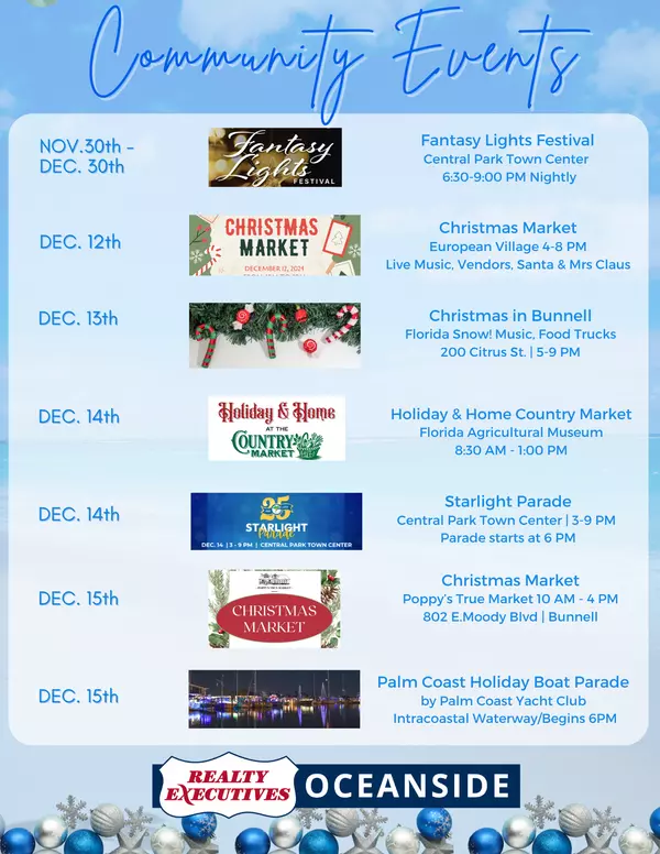 Upcoming Holiday Events in Flagler County!,Realty Executives Oceanside