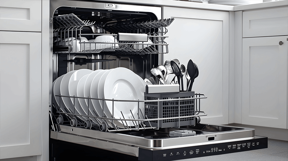 Energy-efficient dishwasher in a Charleston kitchen.