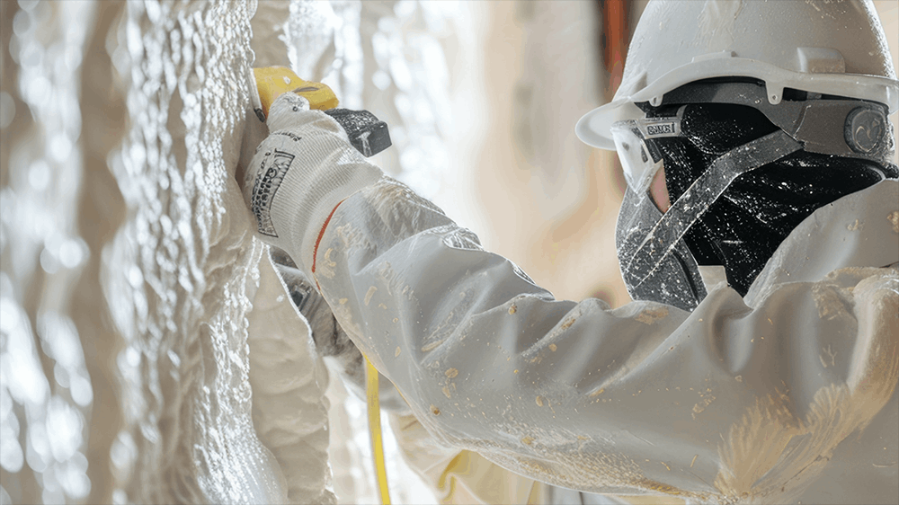 Technician installing attic insulation in a Charleston home.