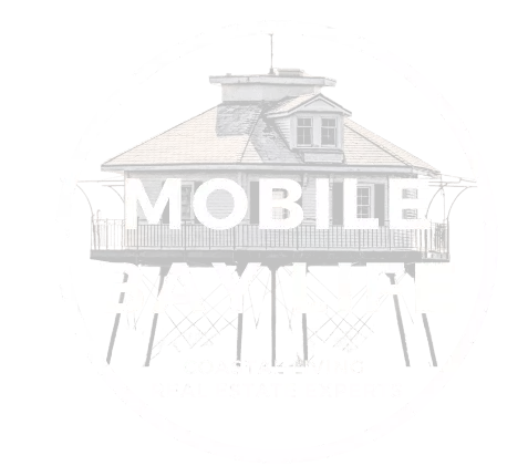 (white)  Mobile bay life -- real estate logo