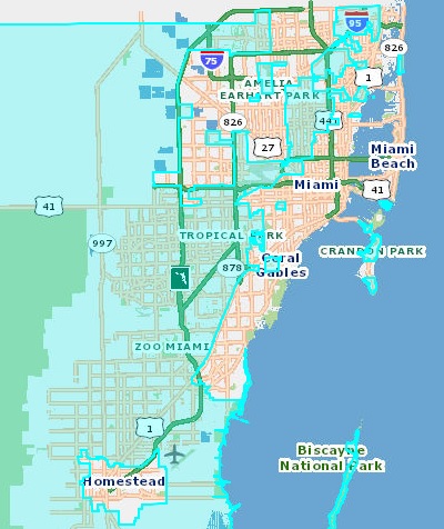 Miami Cities Map