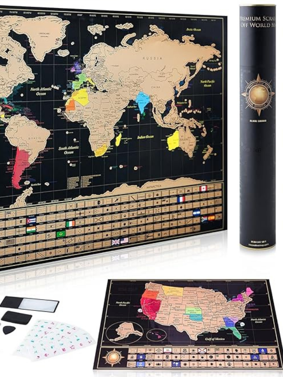 unique amazon gifts-scratch off world map