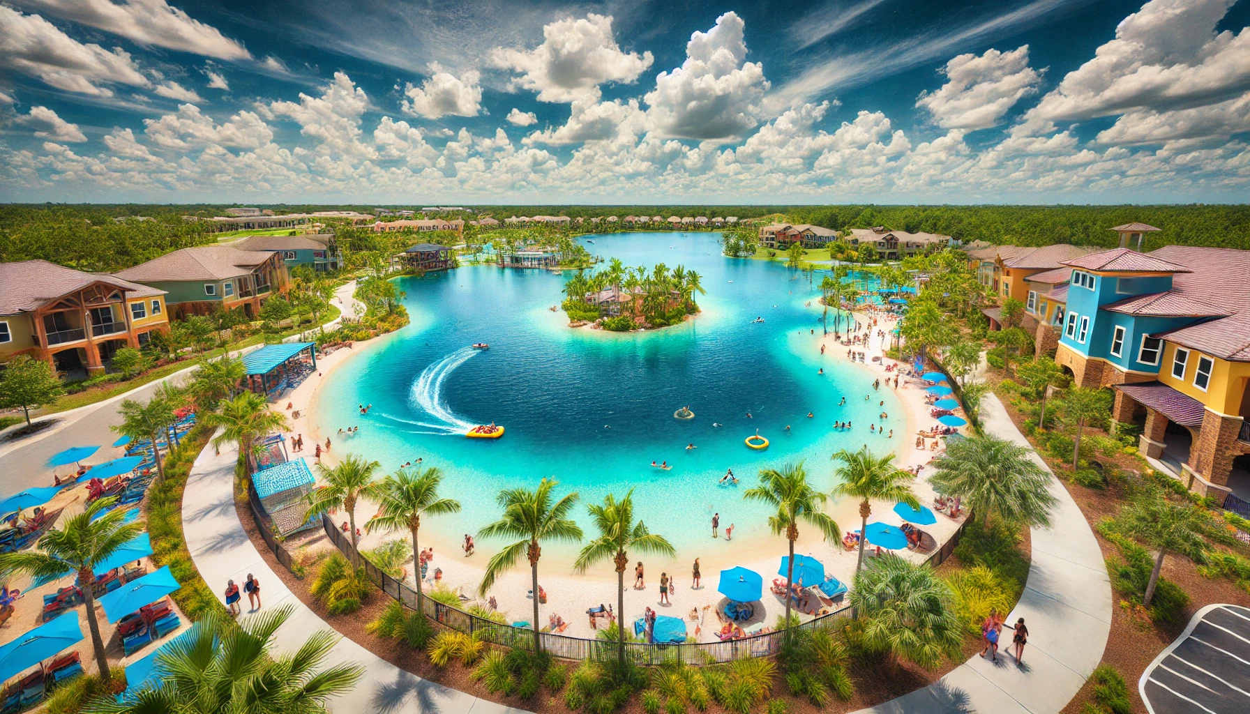 Here's an image highlighting the stunning Crystal Lagoon in Wesley Chapel, perfect for showcasing its unique recreational amenities. 