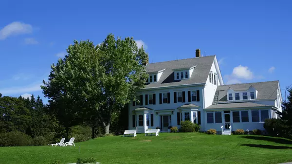 White house on a hill