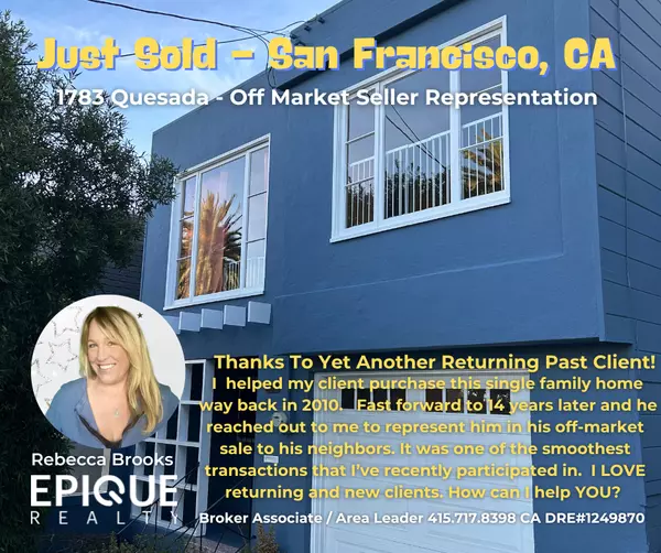 feature image of Just Sold! 1783 Quesada St., San Francisco - Represented Seller