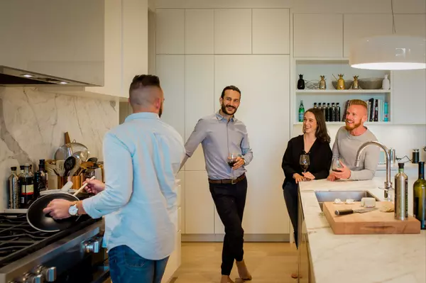 Friends in kitchen