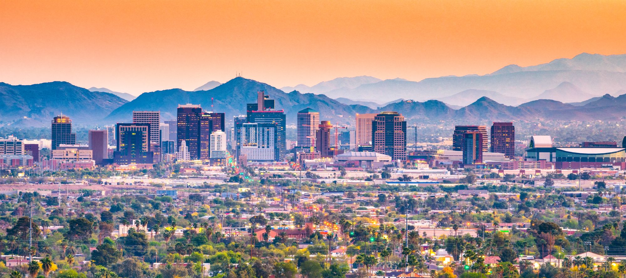 Phoenix Arizona downtown cityscape at dusk