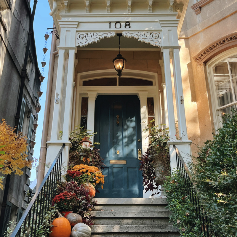 Scenic Savannah front porch, a prime location for families considering homebuying and PMI options