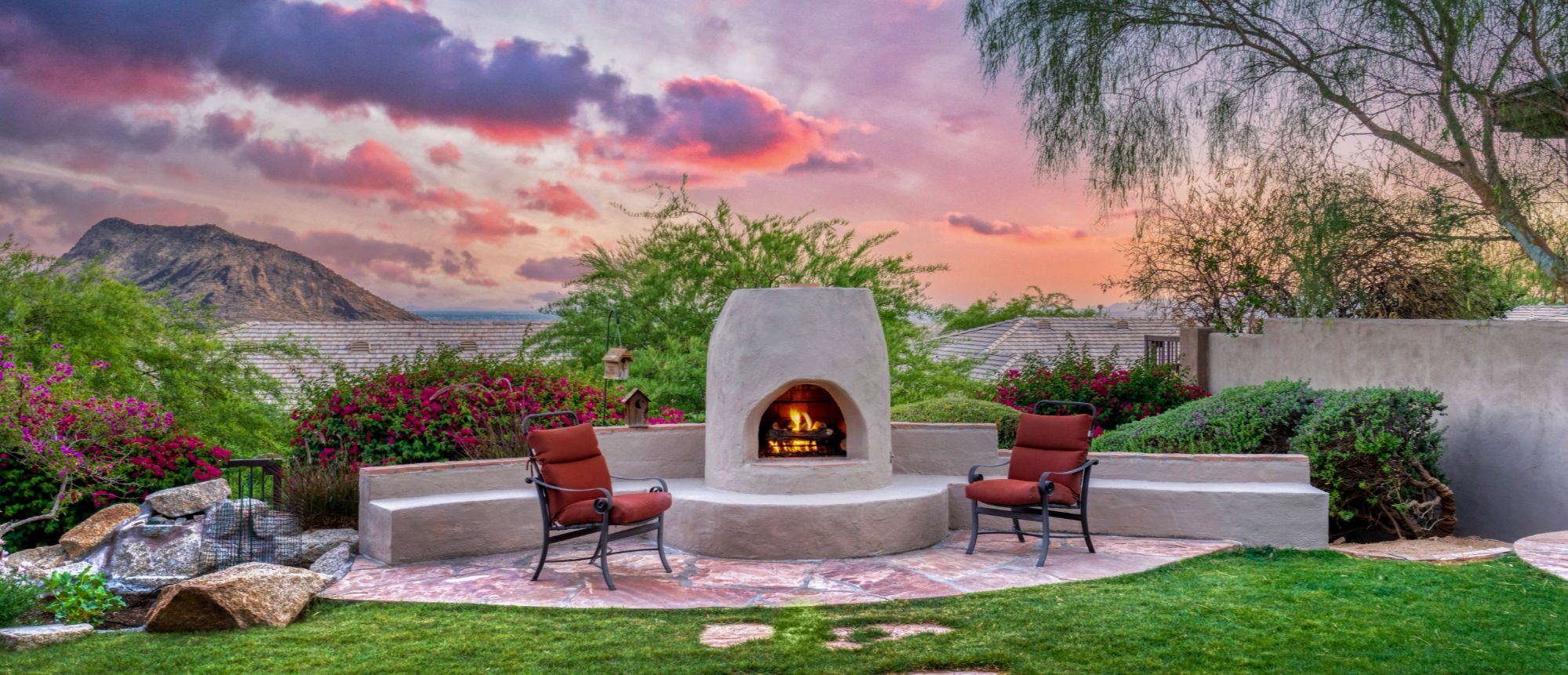 Scottsdale Arizona Backyard at Sunset