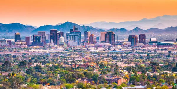 Phoenix Arizona downtown cityscape at dusk