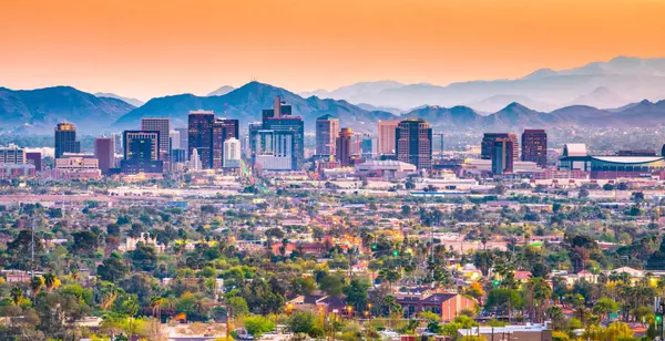 Phoenix Arizona downtown cityscape at dusk