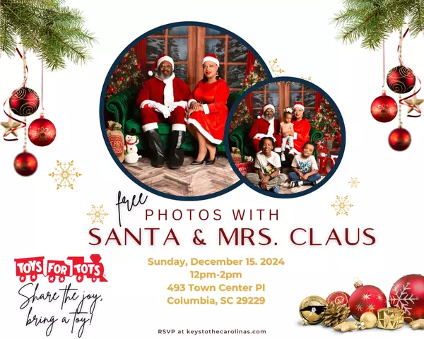 feature image of Keys to the Carolinas Hosts Free Photos with Black Santa and Mrs. Claus