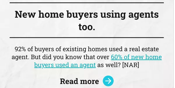 New homebuyers using agents too