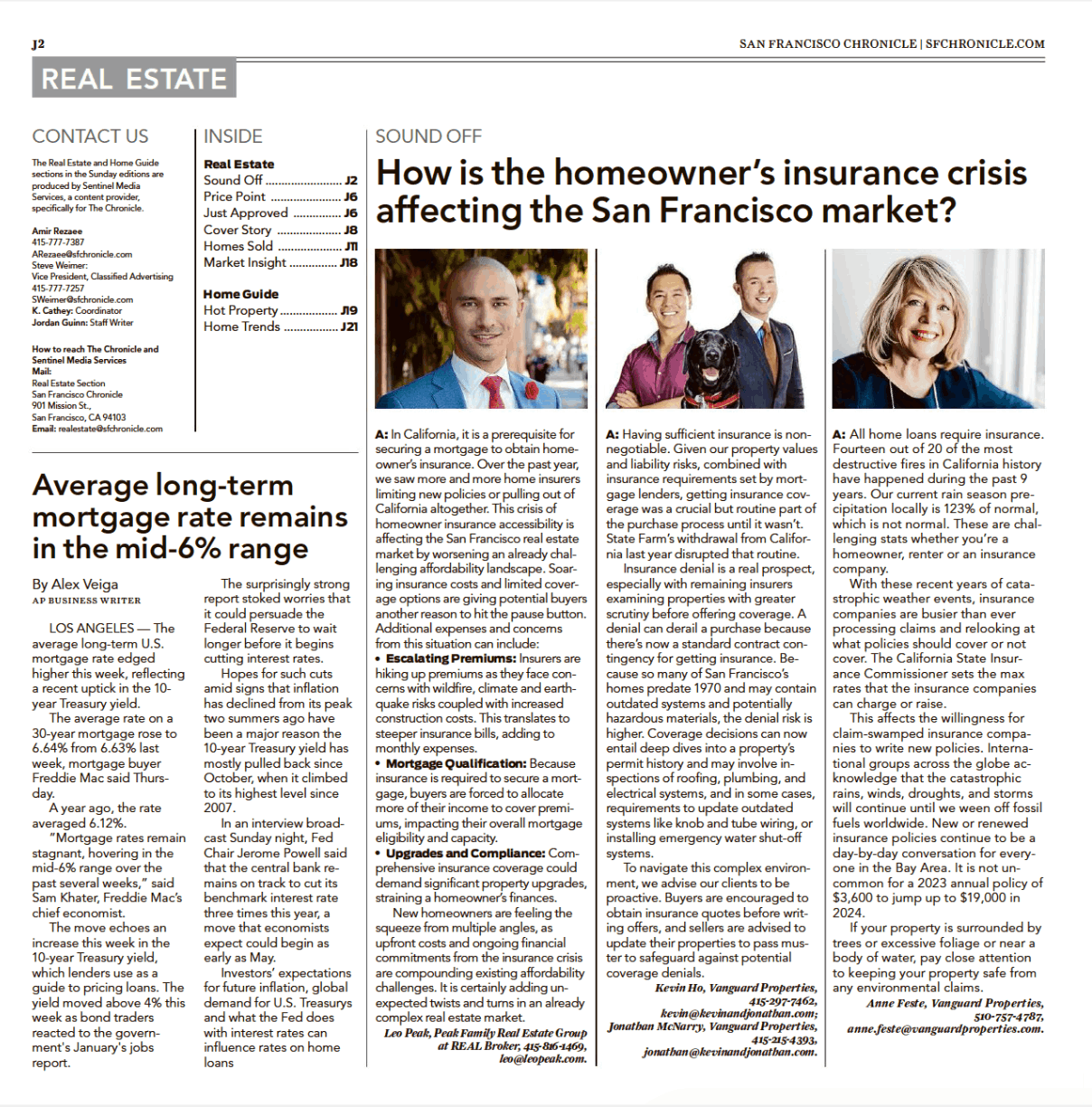 How is the homeowner's insurance crisis affecting the San Francisco real estate market?