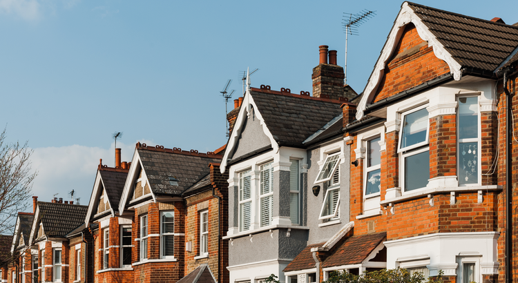 Row of brick homes