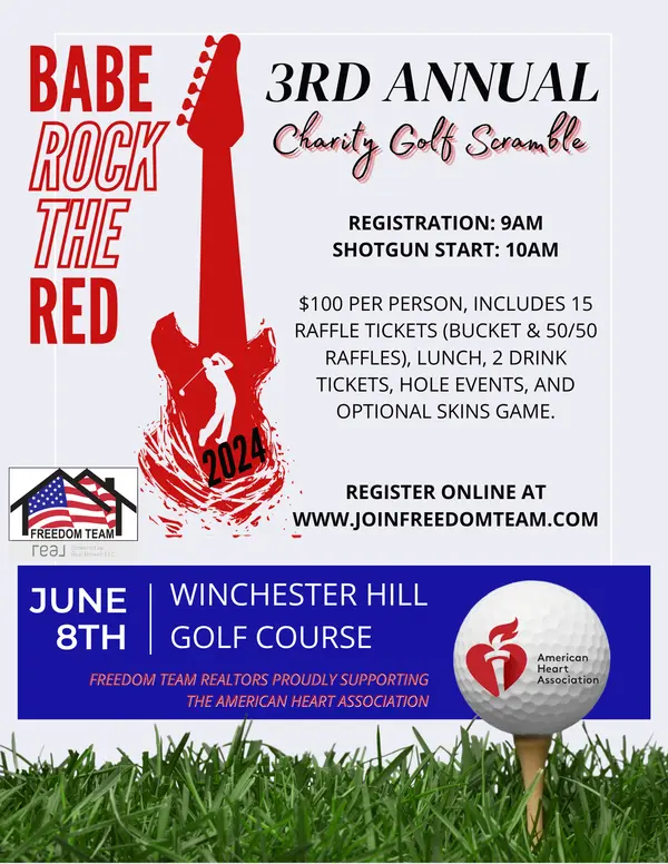 MARK YOUR CALENDAR! 2024 Babe Rock the Red Golf Outing,Freedom Team