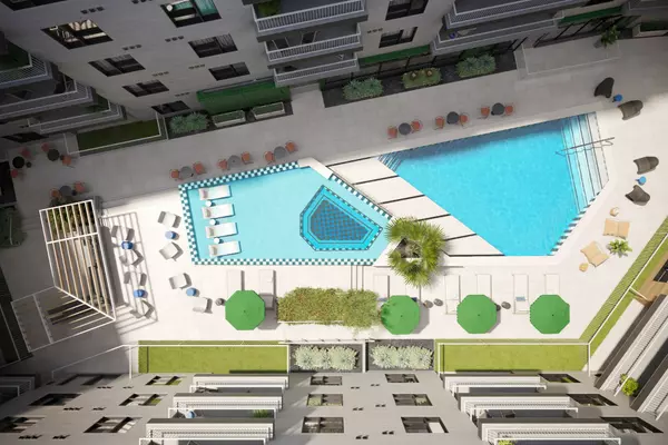 zephyr condos for sale in downtown austin pool aerial view