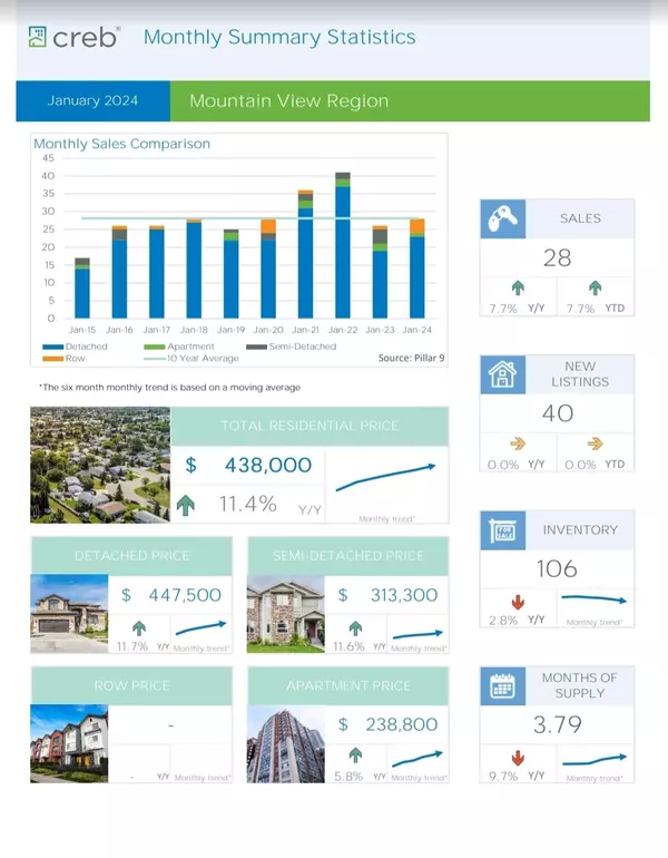 Mountain View Region Monthly Summary Statistics January 2024,Michele Gale