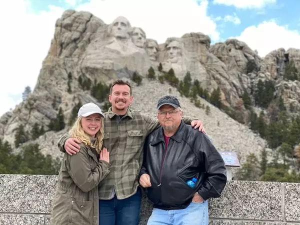 Bret Fields and his family at Mount Rushmore National Memorial