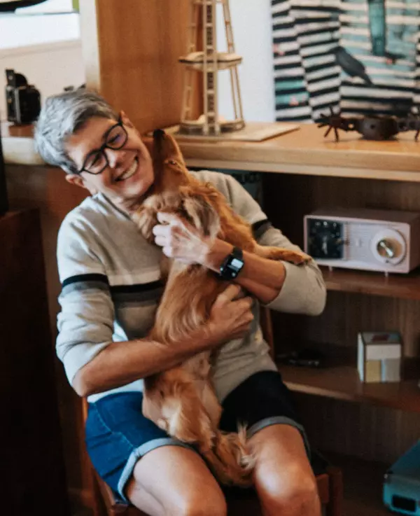 Sue with cute dog 