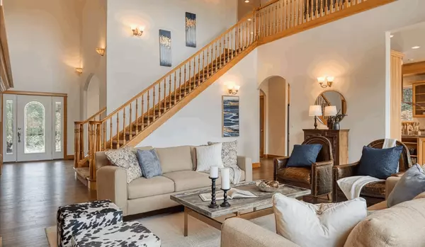 Estate Living Room with Stairs