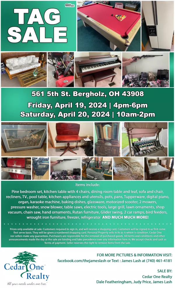 TAG SALE: 561 5th St, Bergholz OH 43908,James Lash