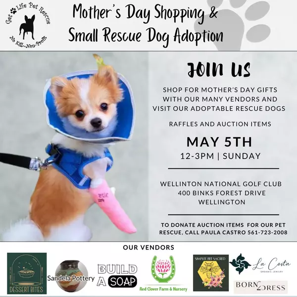 Mother's Day Shopping & Small Rescue Dog Adopting Event,Paula Castro